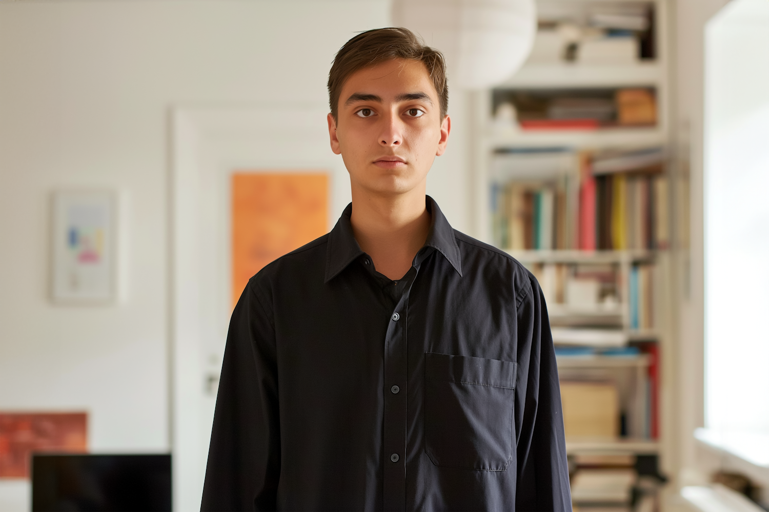Contemplative Young Man in a Room