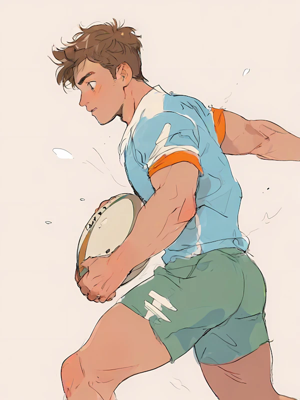 Rugby Player Illustration