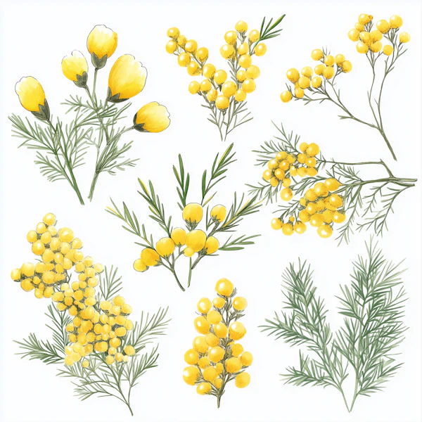 Yellow Botanical Art