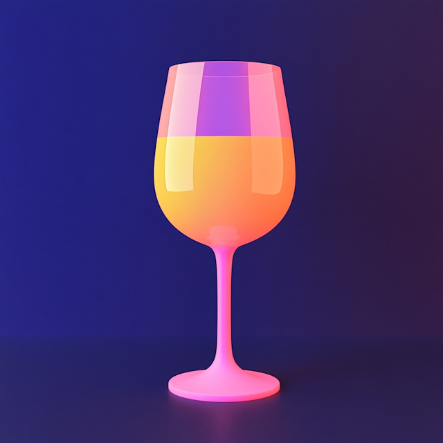 Stylized Gradient Wine Glass