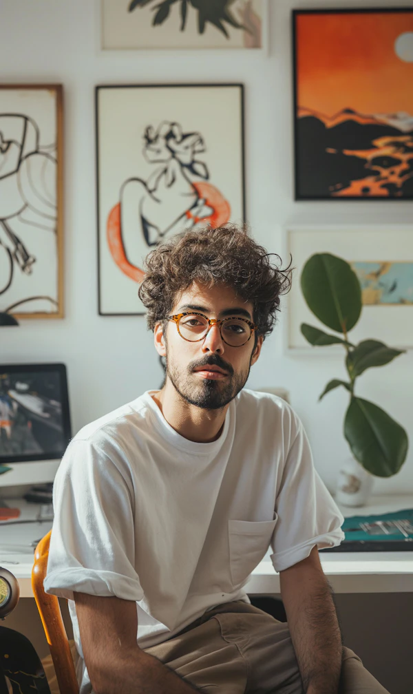 Young Man in a Creative Space
