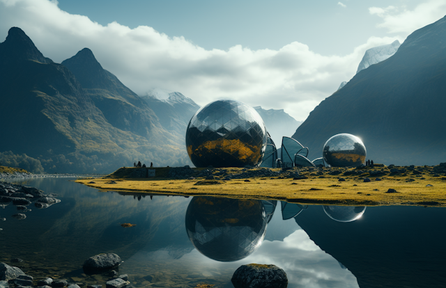 Futuristic Geodesic Domes Amidst Nature