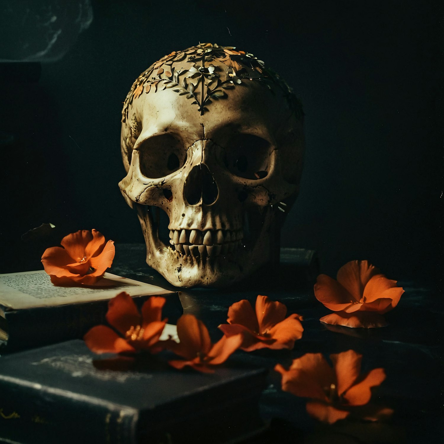 Floral Skull Composition