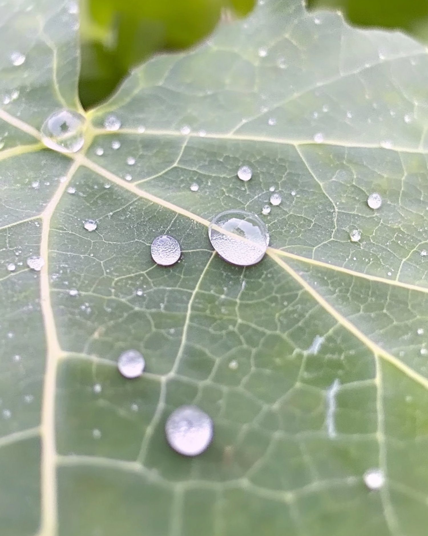 Leaf with Water Droplets