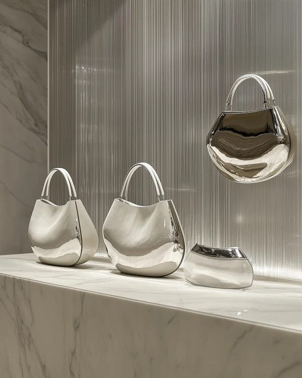Metallic Handbag Display