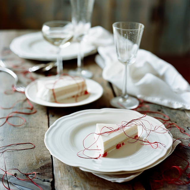 Elegant Dining Table with Cake