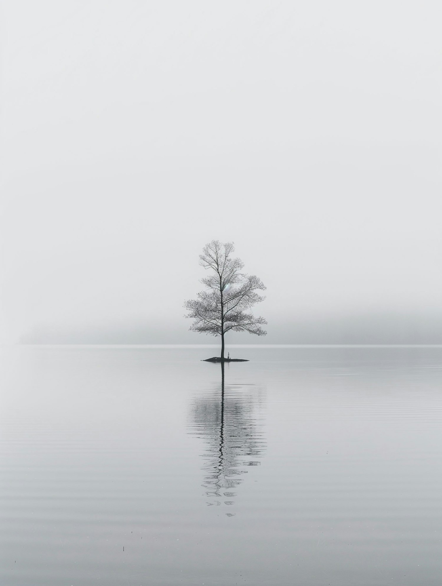 Serene Waterbound Tree