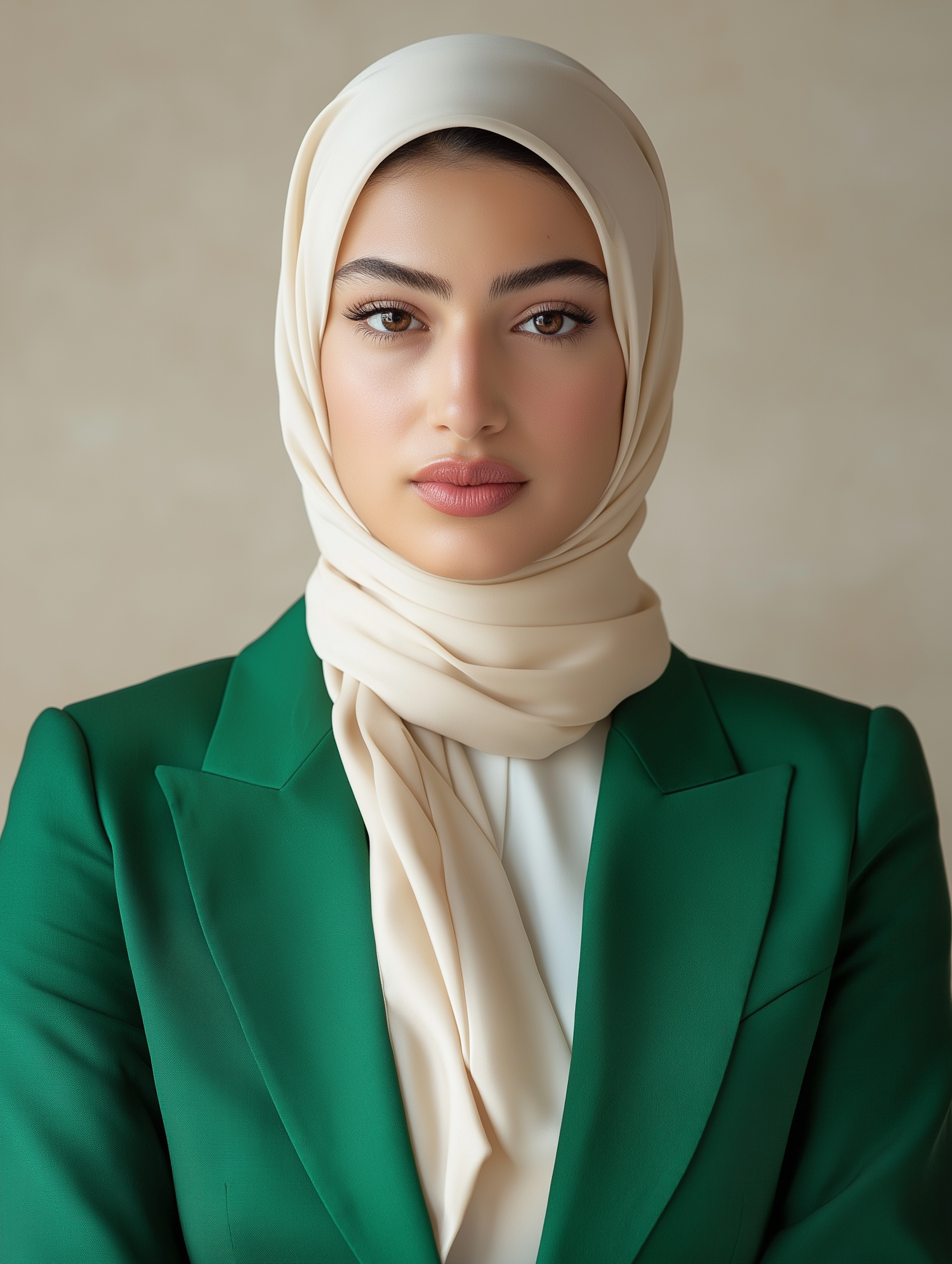 Elegant Woman in Hijab and Blazer