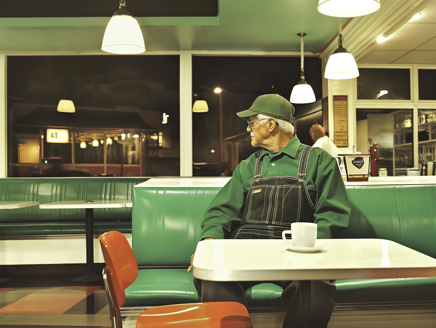 Solitary Reflection in Diner