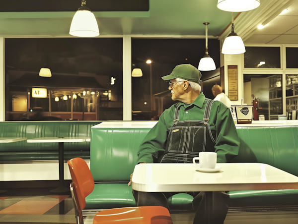 Solitary Reflection in Diner