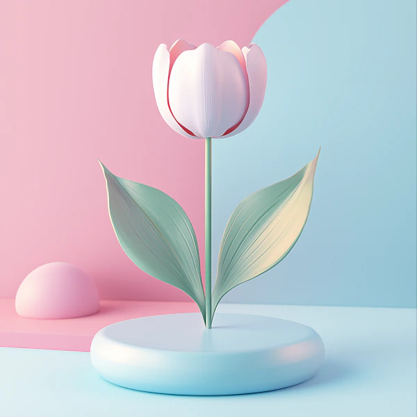 Minimalist 3D Tulip