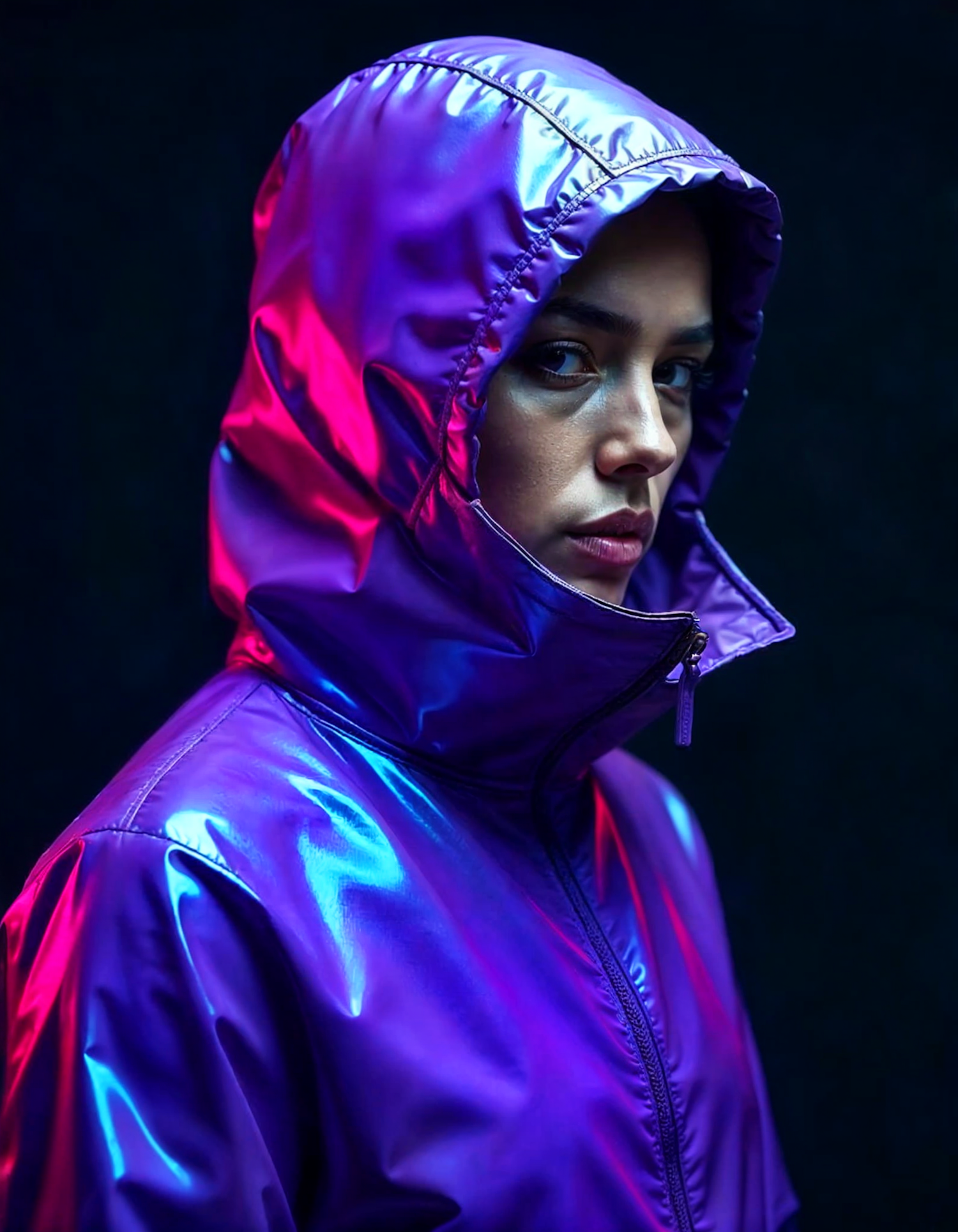 Iridescent Jacket Portrait