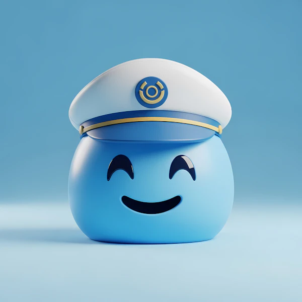 Cheerful Cartoon Captain