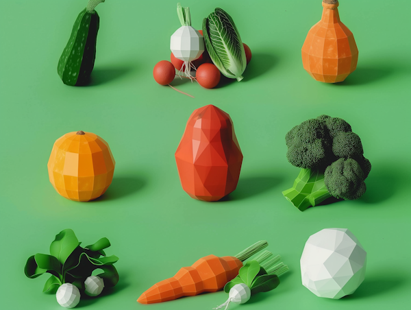 Geometric Vegetables Art