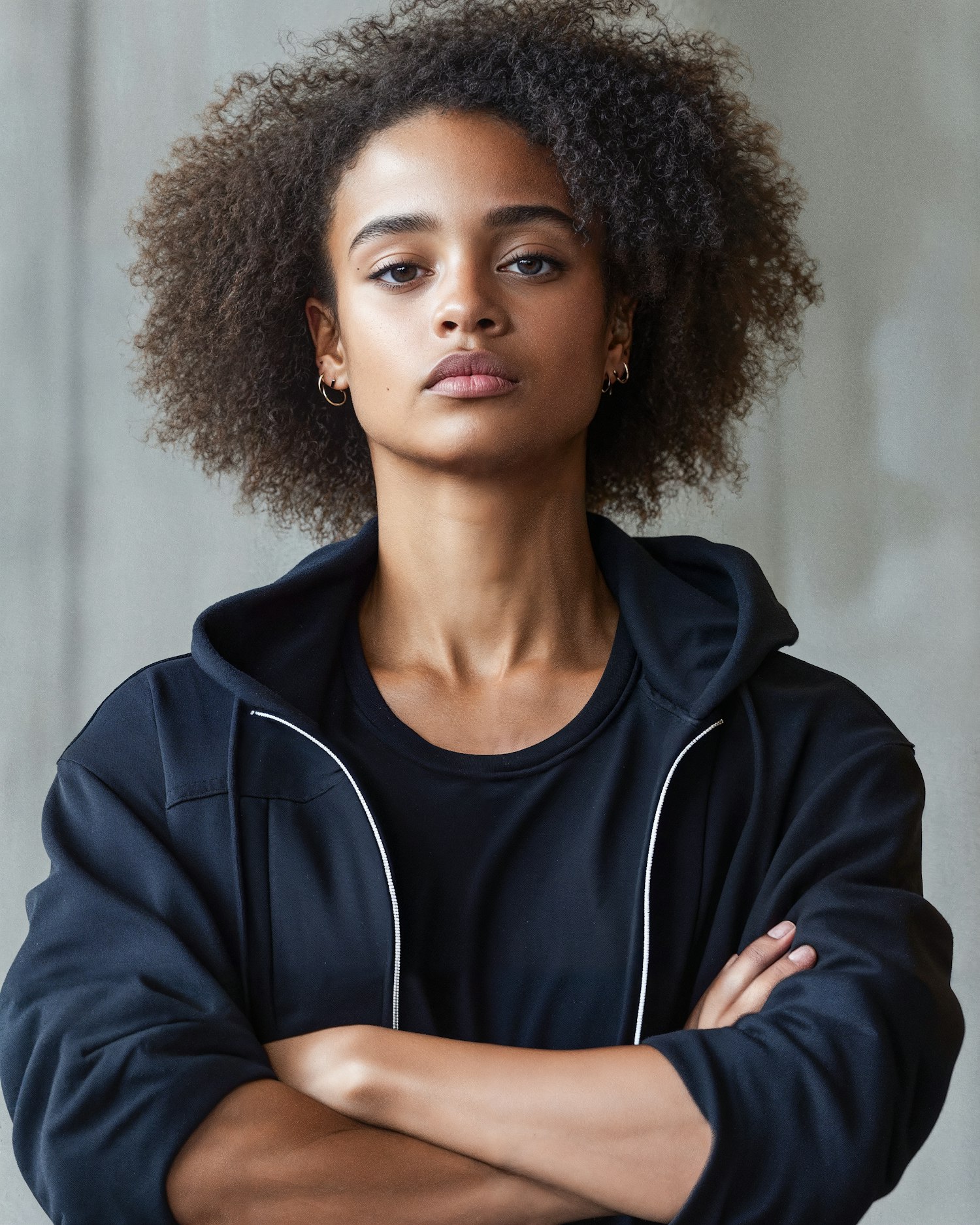 Confident Young Woman with Calm Expression