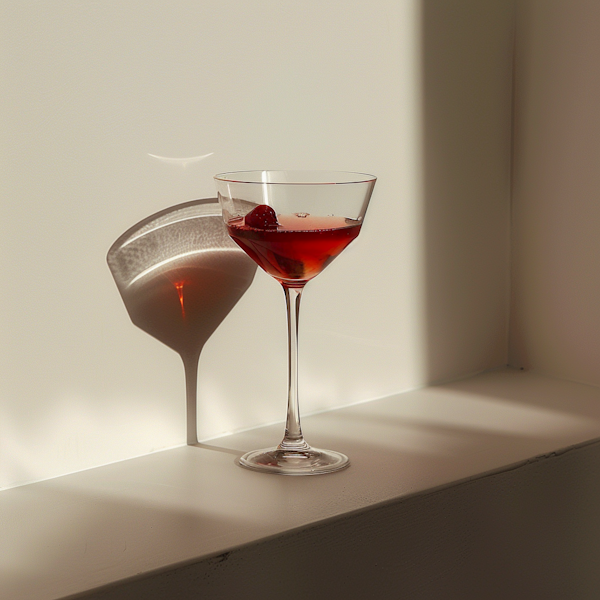 Elegant Cocktail Glasses in Sunlight