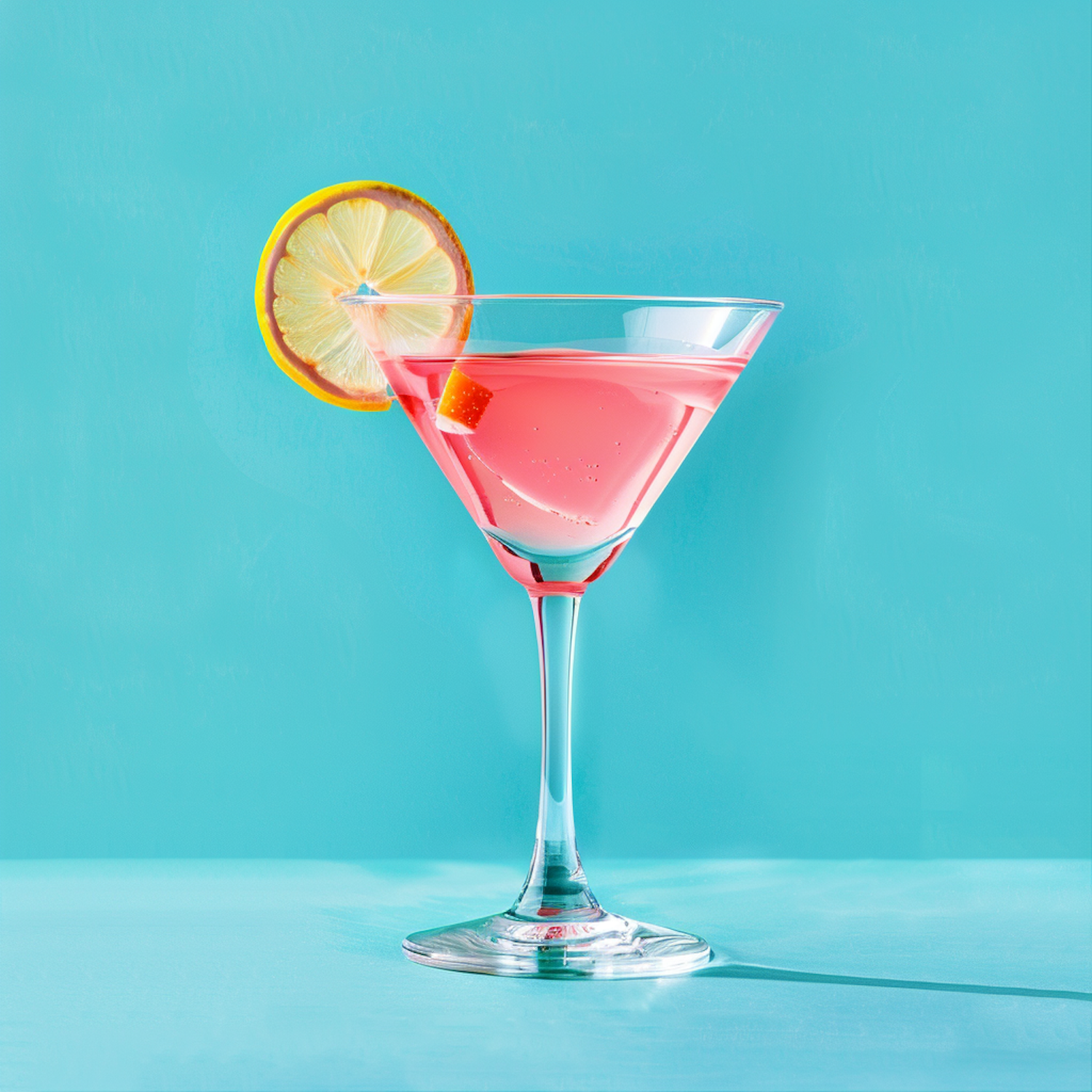 Vibrant Pink Cocktail in Martini Glass