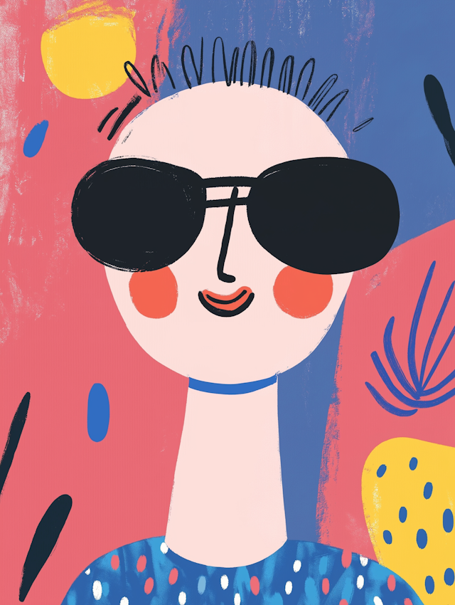 Stylized Human Figure with Sunglasses