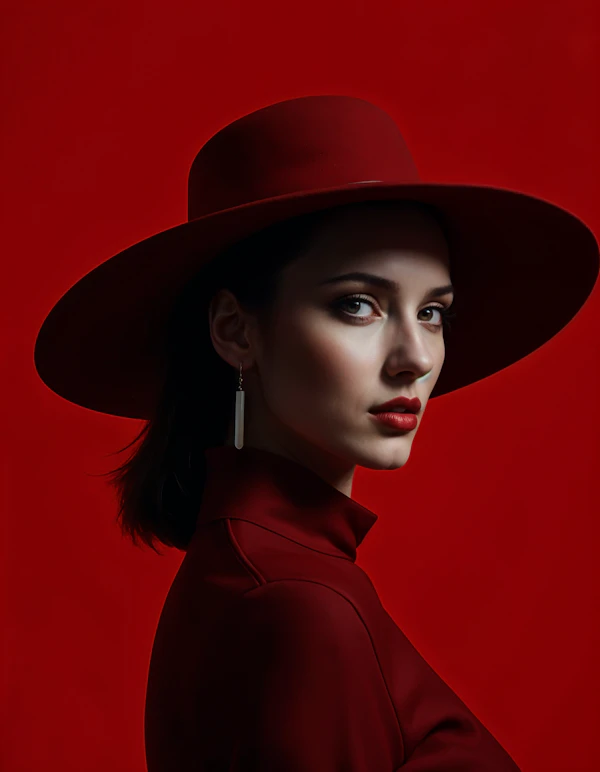 Bold Red Portrait