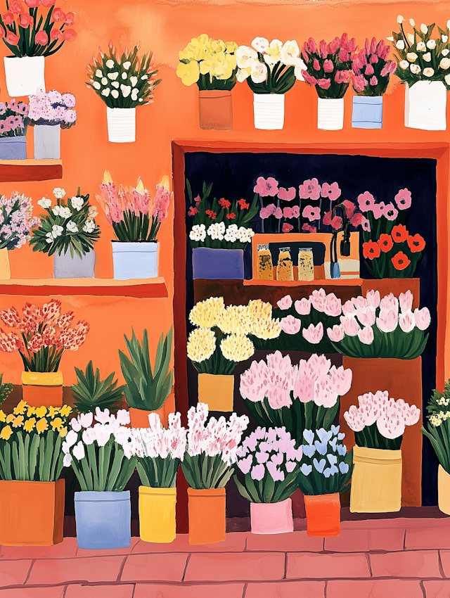 Vibrant Flower Shop Display