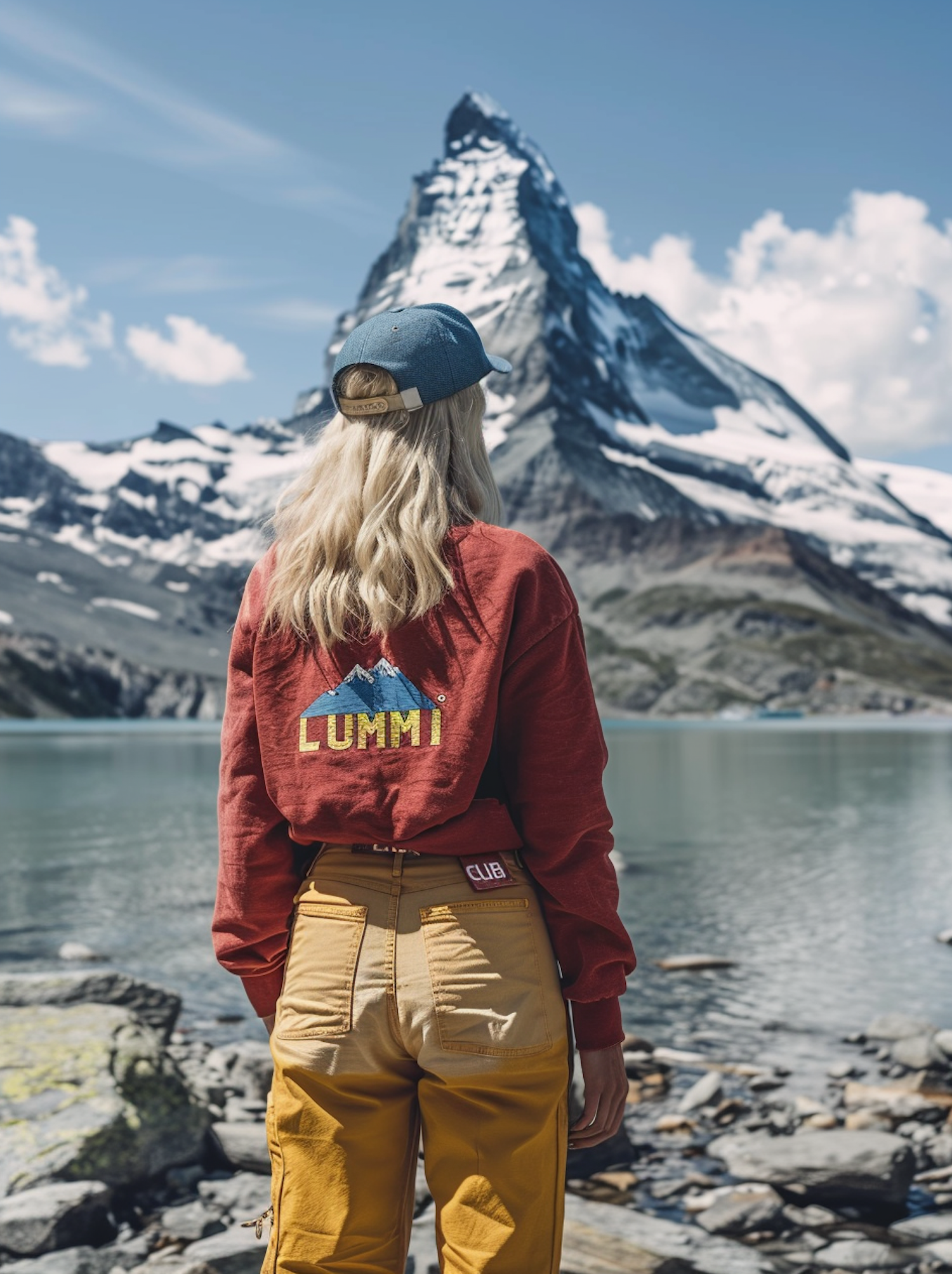 Woman Admiring Snow-Capped Mountain