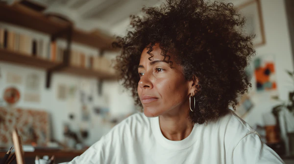 Thoughtful Woman Portrait