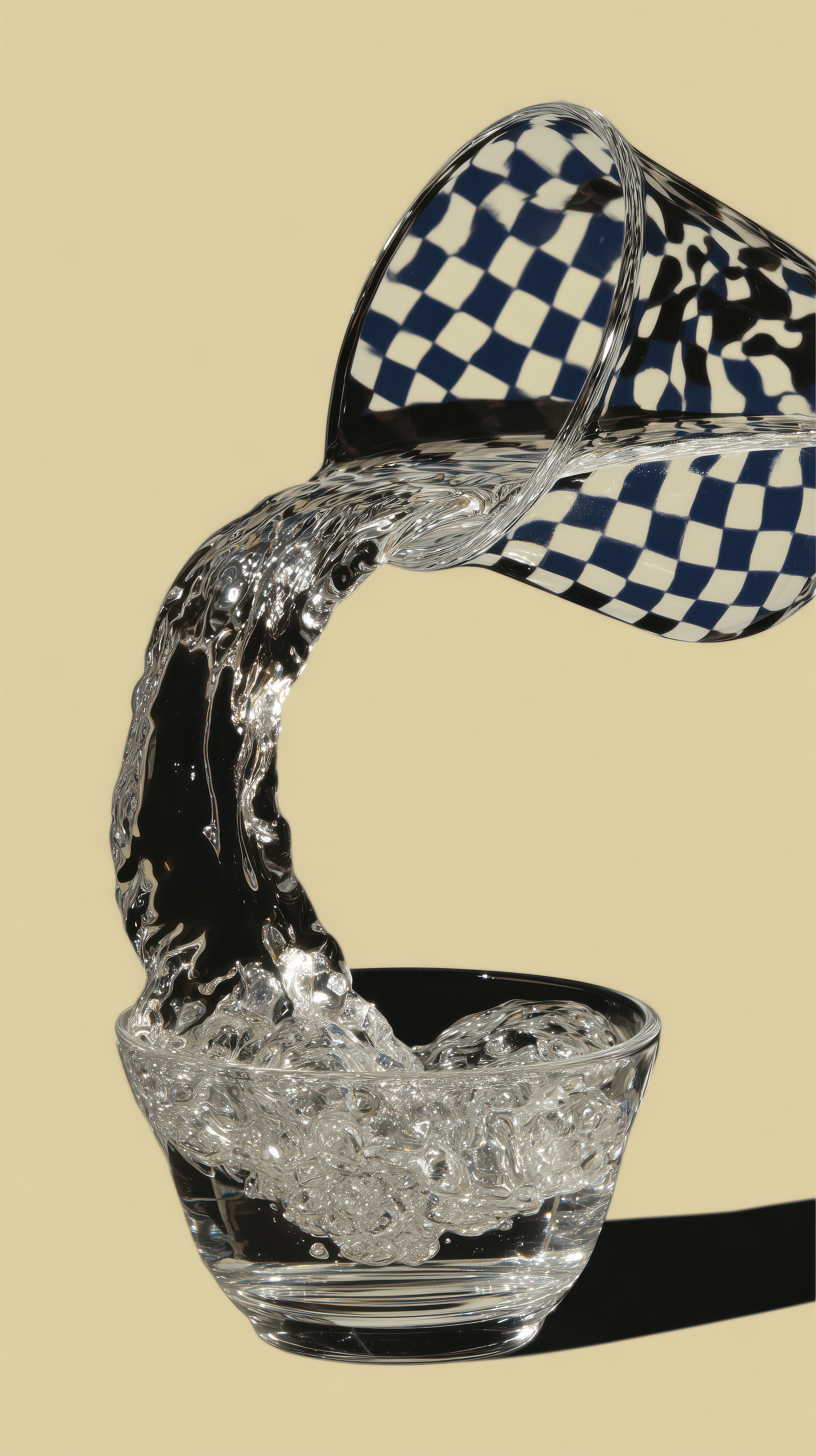 Checkered Glass Pouring Water Photo on Lummi