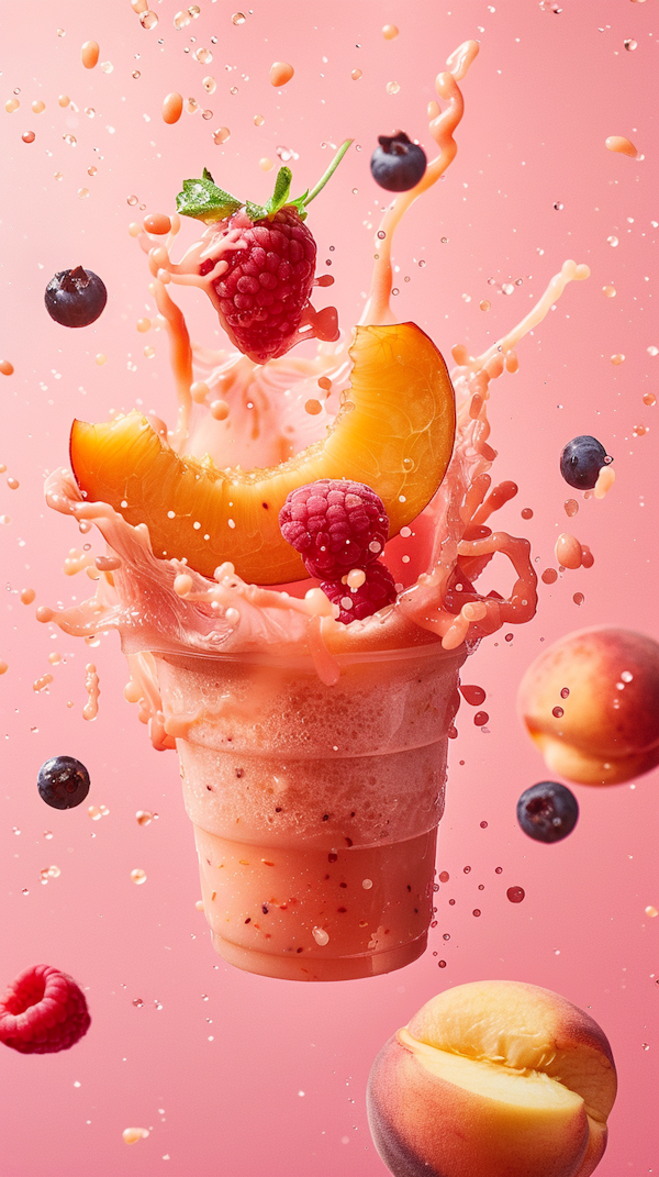 Vibrant Fruit Smoothie Splash