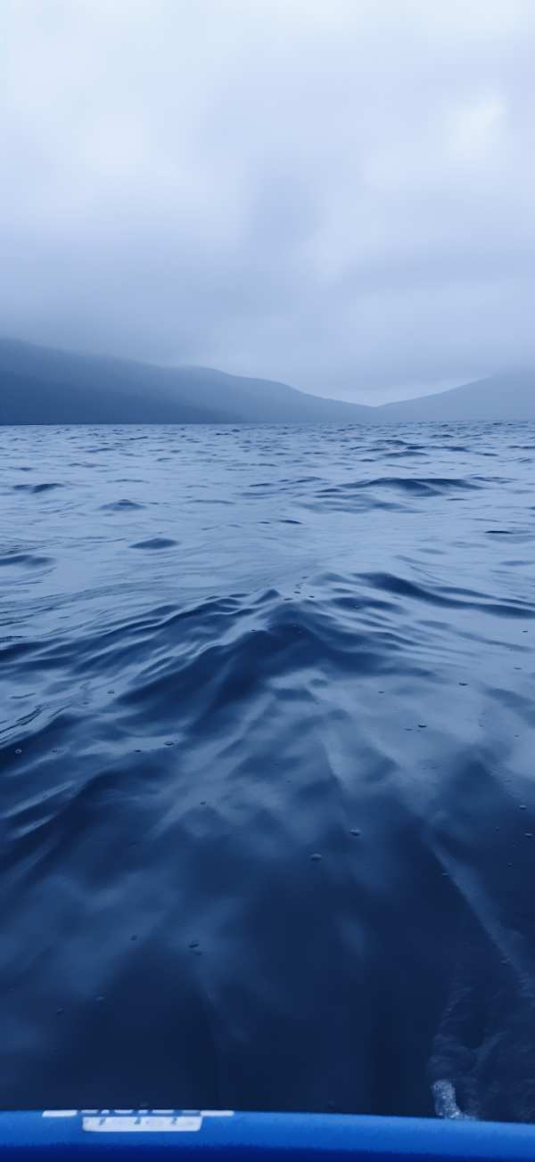 Serene Waters and Misty Mountain Horizon