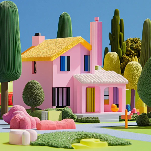 Whimsical Pink House