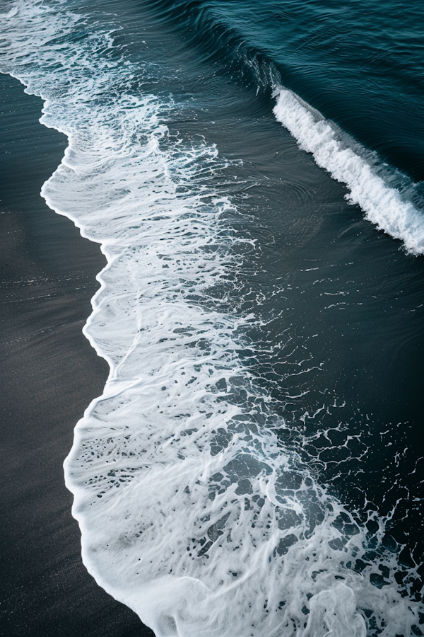 Tranquil Ocean Waves on Shoreline