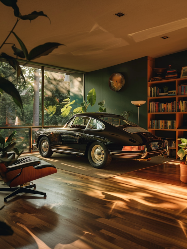 Vintage Car in Modern Room