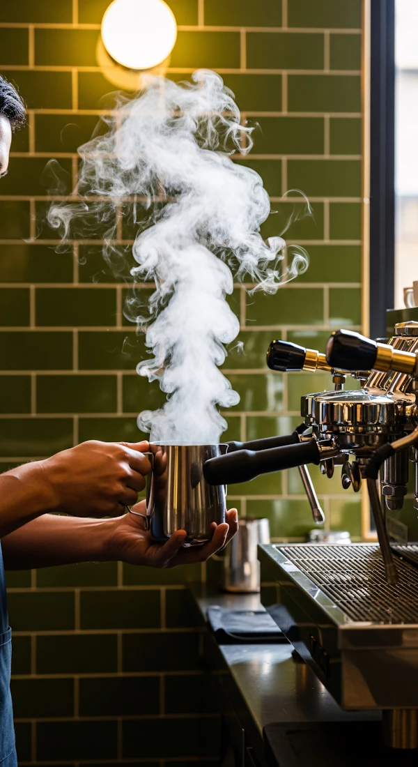 Barista Steaming Milk