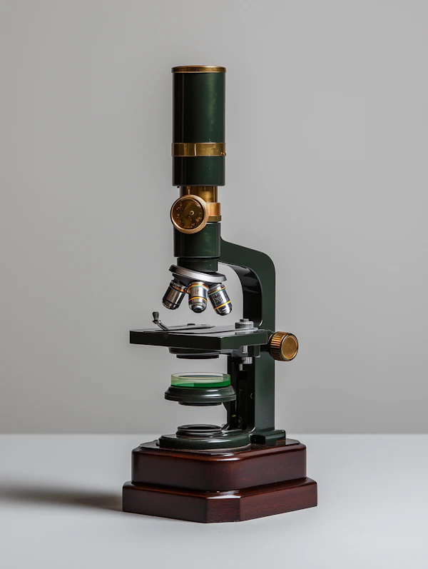 Vintage Microscope Display