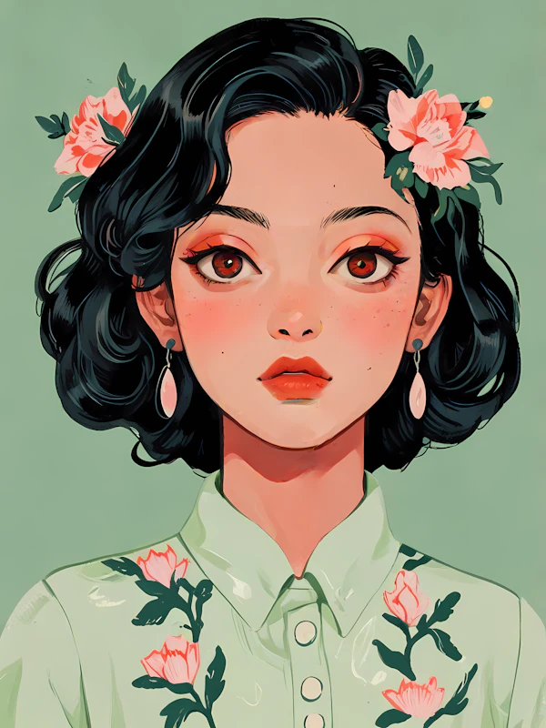 Stylized Portrait of a Young Woman