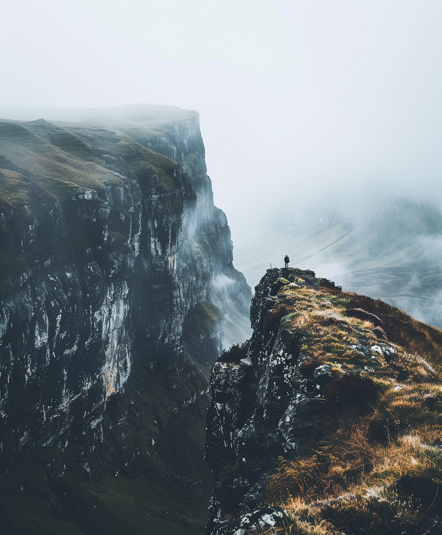 Lone Explorer at Cliff's Peak