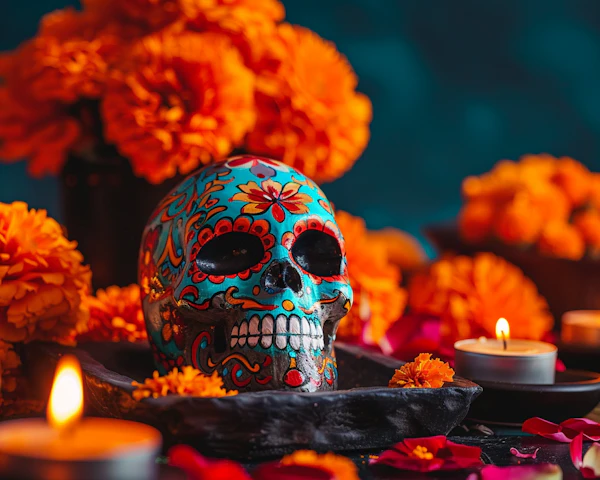 Dia de los Muertos Celebration Skull