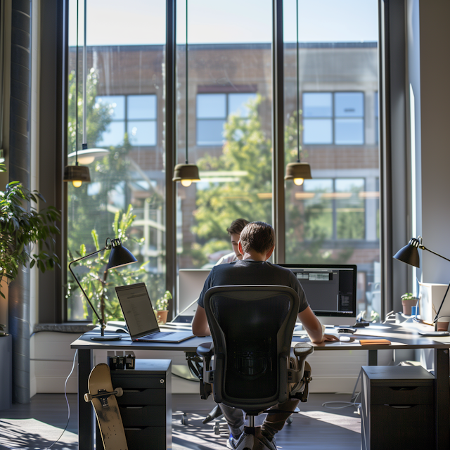 Modern Workspace with Natural Light