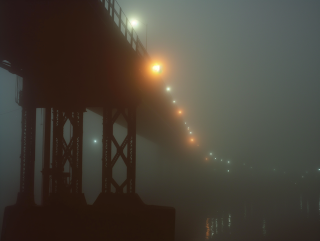 Mystic Bridge in the Fog