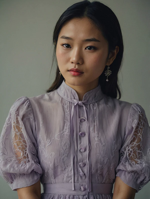 Portrait of a Woman in Lavender Dress