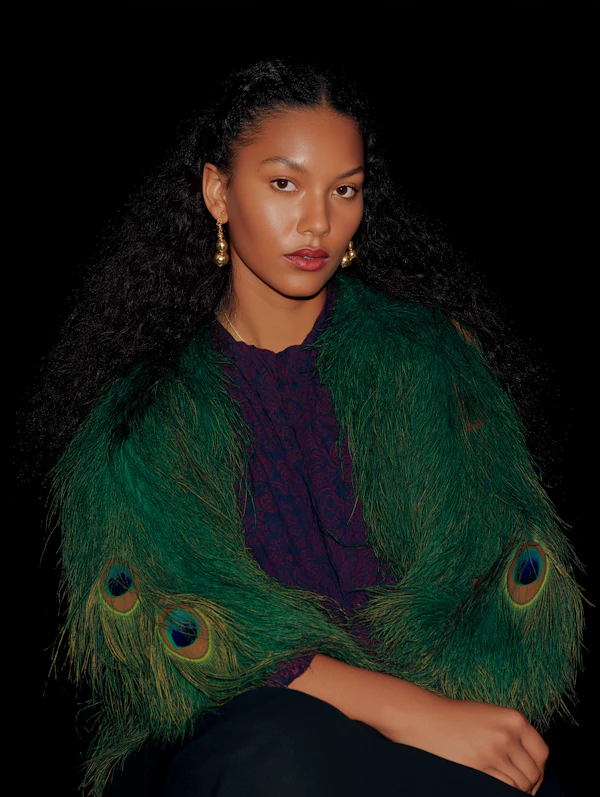 Elegant Peacock Feather Attire