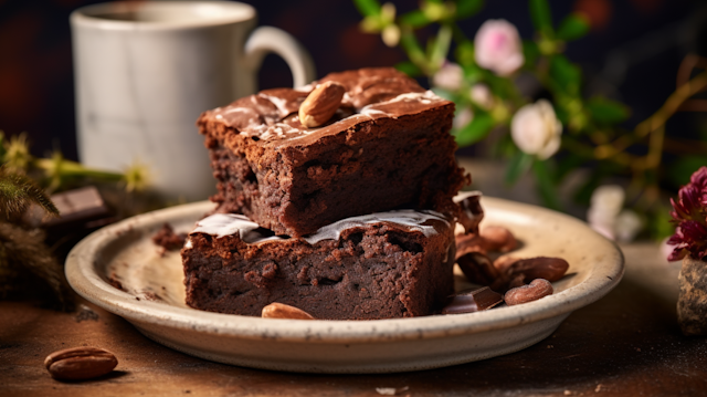 Homemade Almond Chocolate Chunk Brownies