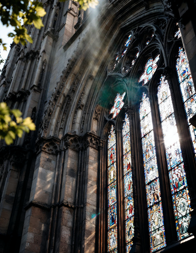 Grand Cathedral with Stained Glass