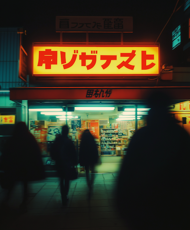 Vibrant Night Street Scene