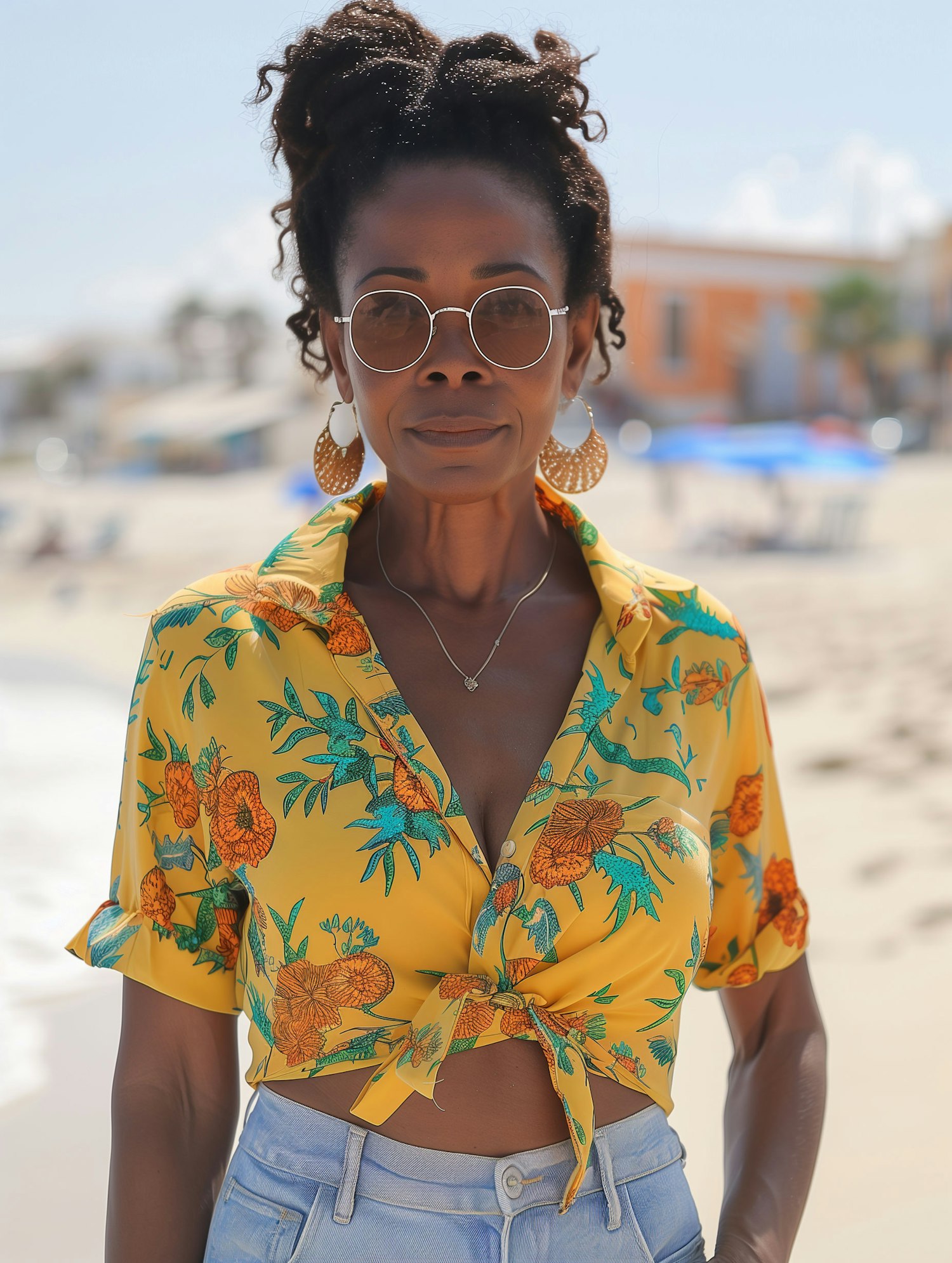 Stylish Woman on a Summer Beach