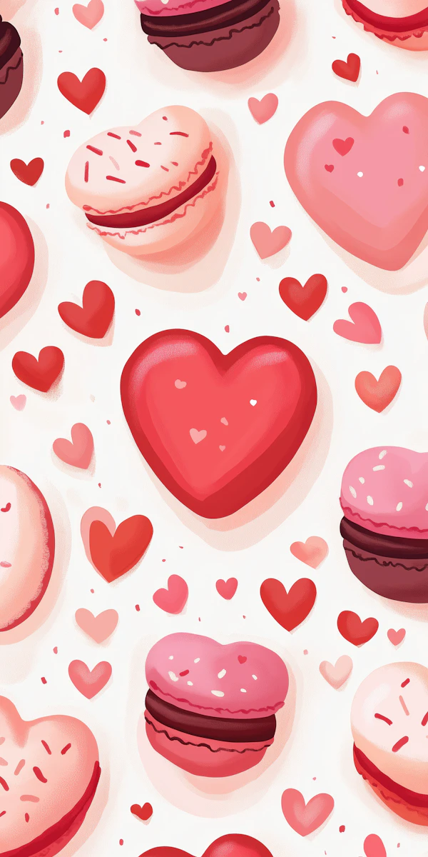 Heart and Macaron Pattern