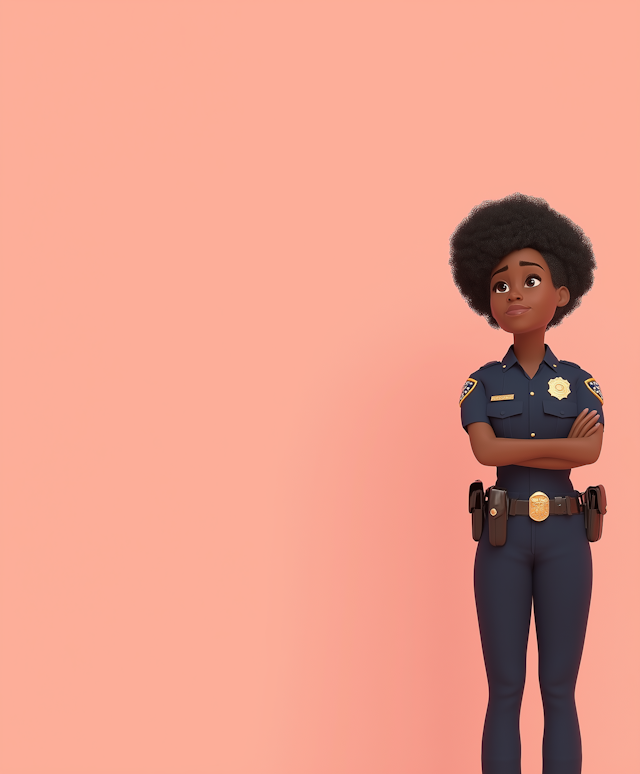 Cartoon Female Police Officer Illustration