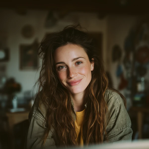 Smiling Woman Indoors