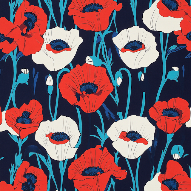 Vibrant Poppy Pattern