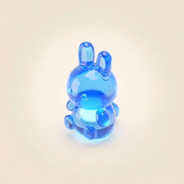 Blue Glass Bunny